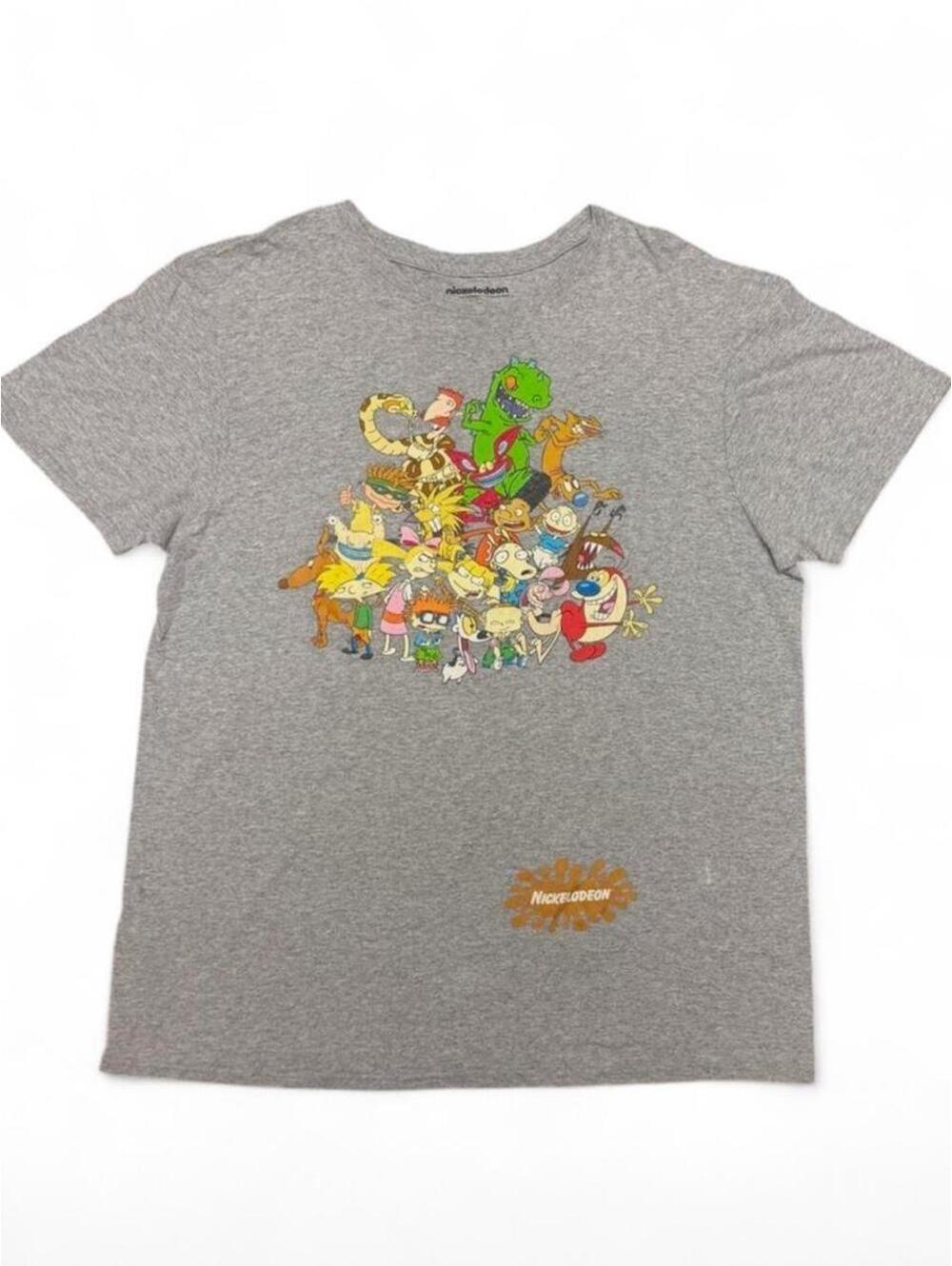 Vintage style 90s Nickelodeon nicktoons characters graphic t-shirt size L